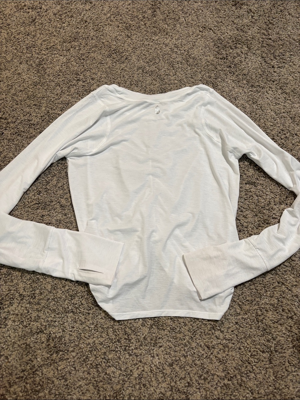 FP Movement by Free People White Long Sleeve Ruched Front Tee - Picture 4 of 5